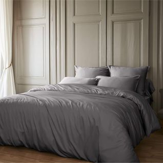 Parure De Lit En Bambou Anthracite 240x220 Cm