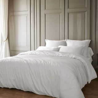 Parure De Lit En Bambou Blanc 260x240 Cm