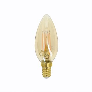 Ampoule Led Flamme / Vintage Au Verre Ambré, Culot E14, 4w Cons. (30w Eq.), 350 Lumens, Lumière