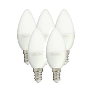 Lot X5 Ampoules LED Flamme, Culot E14, 5,5w Cons. (40 W Éq), Lumière Blanc Chaud