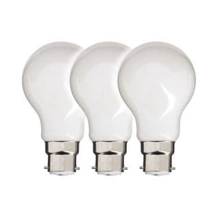 Lot De 3 Ampoules Filament LED A60 Opaque, Culot B22, 806 Lumens, Équivalence 60w, 2700 Kelvins,