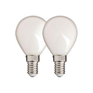 Lot De 2 Ampoules Filament LED P45 Opaque, Culot E14, 470 Lumens, Équivalence 40w, 4000 Kelvins,