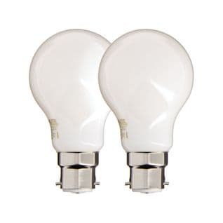 Lot De 2 Ampoules Filament LED A60 Opaque, Culot B22, 806 Lumens, Équivalence 60 W, 2700 Kelvins,