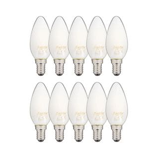 Lot De 10 Ampoules LED Filament B35, Culot E14, 6,5w Cons. (60w Eq.), 2700k Blanc Chaud