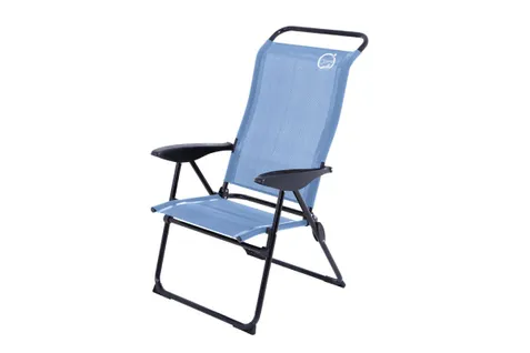 Fauteuil De Camping 5 Positions Pliable - O'camp - Bleu - Dimensions : 70 X 62 X 105 Cm