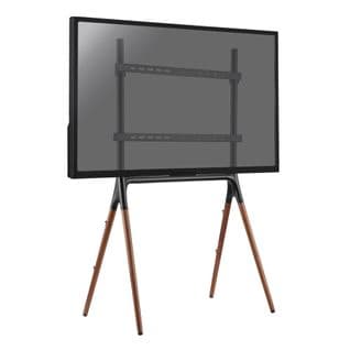 Support Chevalet Design Scandinave Pour TV 49''- 70'' Noir/noyer