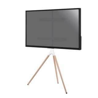 Support Chevalet Design Scandinave Pour TV 45''- 65'', Blanc/hêtre