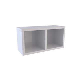 Etagère Murale 40x20x20cm Blanche De Rangement 2 Emplacements - Personalyz Duo