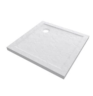 Receveur De Douche - - Effet Pierre - 90x90 Cm - Blanc