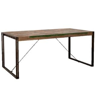 Table à Manger En Teck Industriel "loft" 180cm Marron