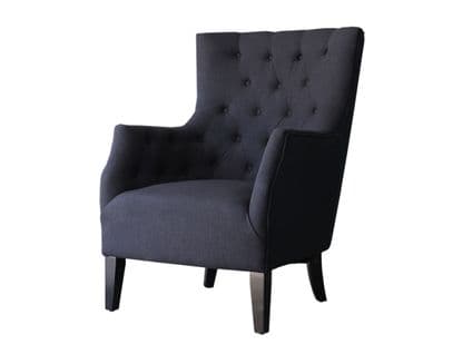 Fauteuil Scandinave Tissu "duchesse" - 76 X 83 X 100,5 Cm - Noir