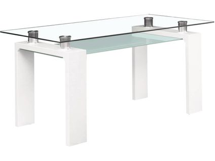 Table Repas "eva" - 150 X 80 X 75 Cm - Blanc Laqué