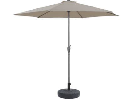 Parasol Jardin Droit Alu "sol" - Rond - Ø 3m - Ecru - Avec Pied Lesté