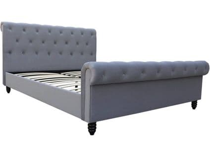 Lit Velours "godefroy" - 140 X 190 Cm - Gris