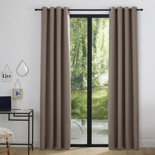 Lot De 2 Rideaux Occultant Taupe Foncé 140 X 260 Cm