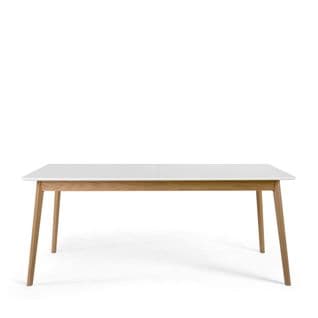 Skoll - Table à Manger Extensible 8 à 12 Personnes 180-230x80cm - Couleur - Blanc Cassé