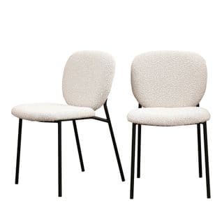 Lot De 2 Chaises En Tissu Bouclette Et Métal