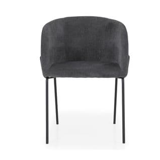 Bud - Lot De 2 Fauteuils De Table En Tissu Et Métal - Couleur - Gris Foncé