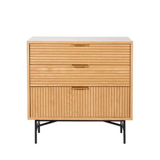 Sveg - Commode 3 Tiroirs En Bois L80cm - Couleur - Bois Clair