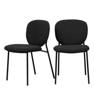 Lot De 2 Chaises En Tissu Bouclette Et Métal