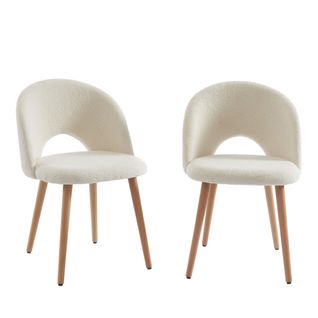 Lot De 2 Chaises En Tissu Bouclette