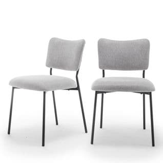 Lot De 2 Chaises En Tissu Et Métal