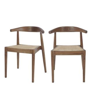 Bunga - Lot De 2 Chaises En Teck Et Cannage - Couleur - Bois Foncé