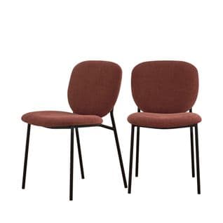 Dalby - Lot De 2 Chaises En Tissu Et Métal - Couleur - Rouille