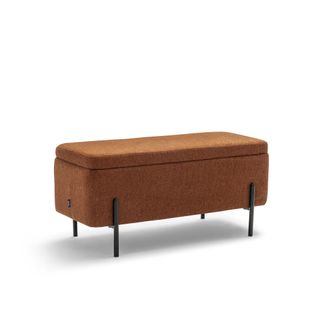 Kos - Banc Coffre En Tissu Et Métal L100cm - Couleur - Rouille