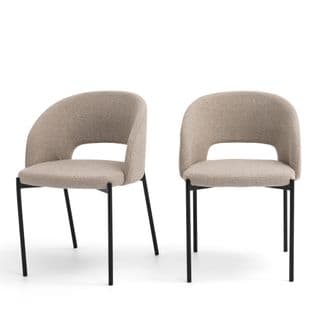 Lot De 2 Chaises En Tissu Bouclette Et Métal