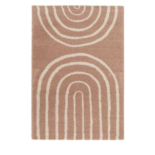 Victoria I - Tapis Contemporain à Motif Géométrique - Couleur - Vieux Rose, Dimensions - 160x230 Cm