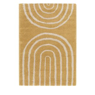 Victoria Iii - Tapis Contemporain à Motif Géométrique - Couleur - Jaune Moutarde, Dimensions - 160x2