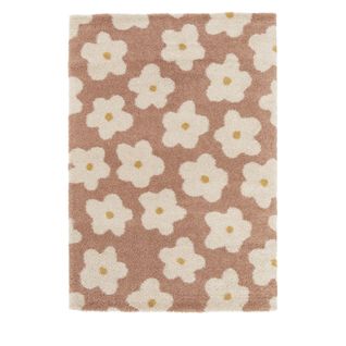 Flora I - Tapis Contemporain à Motif Floral - Couleur - Vieux Rose, Dimensions - 120x170 Cm