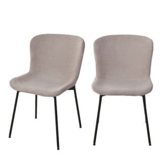 Lot De 2 Chaises En Tissu Bouclette Et Métal