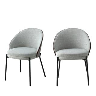 Lot De 2 Chaises En Tissu Et Métal