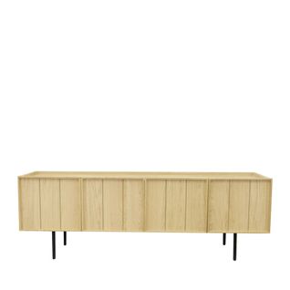 Lines - Meuble TV 4 Portes En Bois L160cm - Couleur - Bois Clair