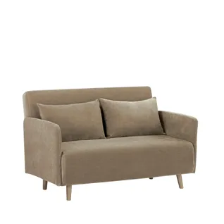 Belushi - Canapé Convertible 2 Places En Chenille L120cm - Couleur - Taupe