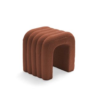 Mui - Tabouret Rembourré En Tissu Bouclette - Couleur - Rouille