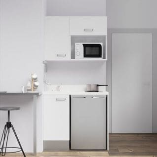 Kitchenette K00l - 100 Cm - Blanc - Snova - Évier À Gauche