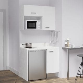 Kitchenette K00l - 100 Cm - Blanc - Snova - Évier à Droite