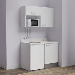 Kitchenette K07l - 120 Cm - Blanc - Snova - Évier à Droite