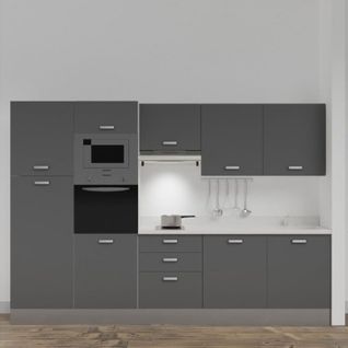 Kitchenette K46l - 300 Cm - Gris - Snova - Évier à Droite