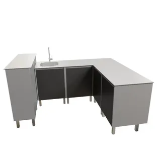 Cuisine D'été En Inox Kx15 - En Angle Avec Évier + Meuble Bar