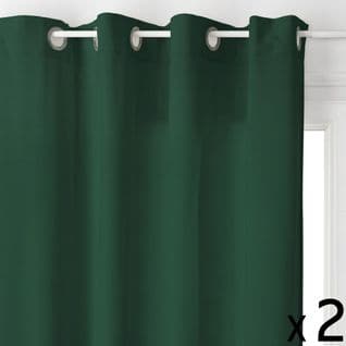 Lot De 2 Rideaux à  Oeillets 140 X 260 Cm Lilou Vert