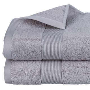 Lot De 2 Draps De Bain En Coton Taupe Tissu Éponge 100 X 150 Cm