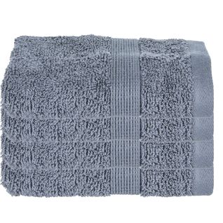 Lot De 4 Serviettes De Toilette En Coton Gris Foncé Tissu Éponge 30 X 50 Cm