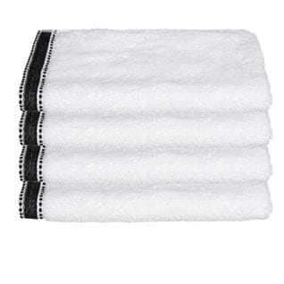 Lot De 4 Serviettes De Toilette En Coton Blanc Tissu Éponge 30 X 50 Cm