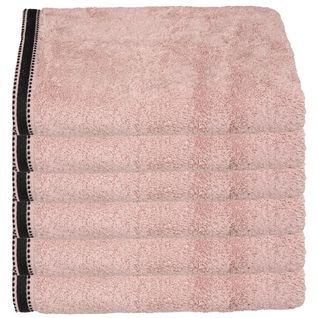 Lot De 6 Draps De Bain En Coton Rose Tissu Éponge 70 X 130 Cm