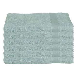 Lot De 6 Serviettes De Toilette En Coton Vert Givré Tissu Éponge 50 X 90 Cm