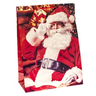 Lot De 6 Sacs Cadeaux Père Noël Grand Modèle Rouge Et Blanc